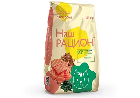 Купить Наш рацион Сухой корм для взрослых кошек Лосось