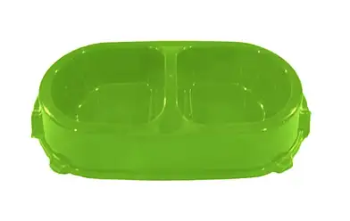 Favorite Миска для кошек и собак двойная нескользящая пластиковая салатово-мятная