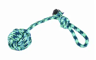 NUNBELL Игрушка для собак "Мяч плетеный с ручкой" 