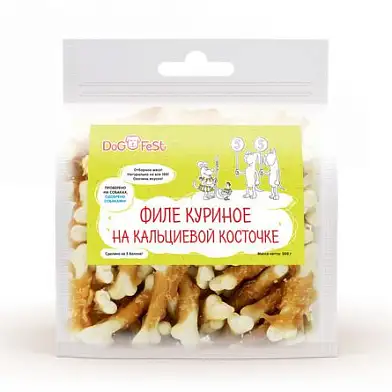 Dog Fest лакомство для собак Филе куриное на кальциевой косточке