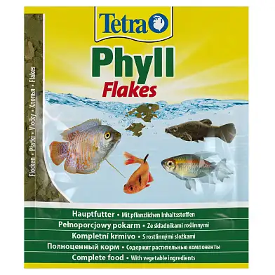 Tetra Phyll корм для всех видов рыб растительные хлопья (sachet)